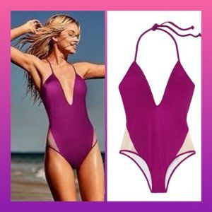 Pink Victoria’s Secret Mesh Plunge One Piece